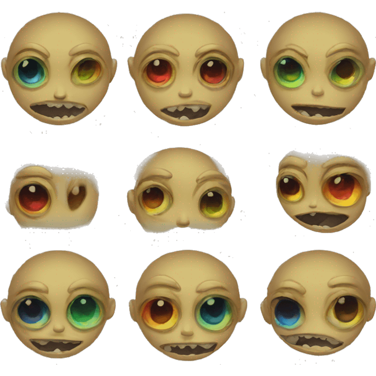 rainbow indonesian monster black eyes emoji