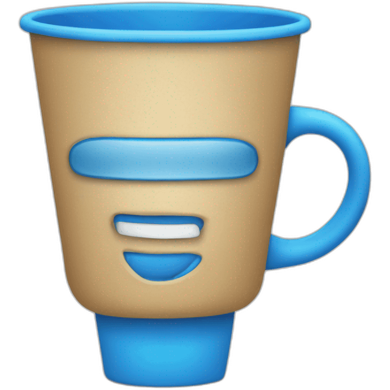 blue cup with "get it done" word emoji