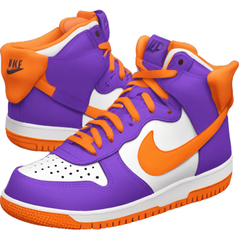 orange and purple nike air fo emoji