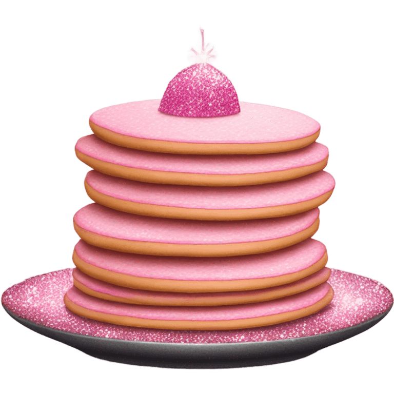 1 stack of pancakes that are pink with glitter  emoji