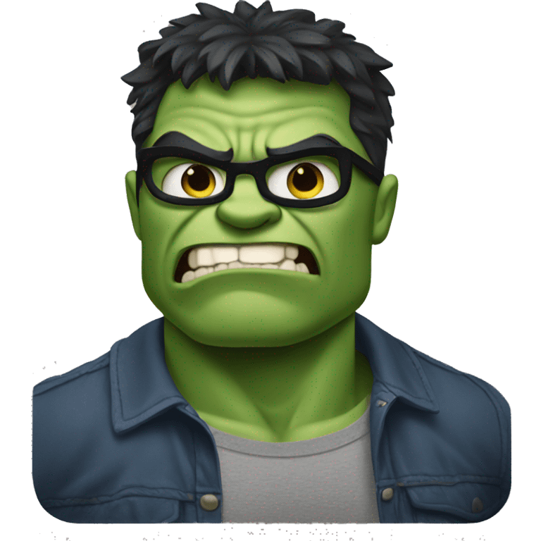 hulk with a face a aw and one hand in pocket emoji