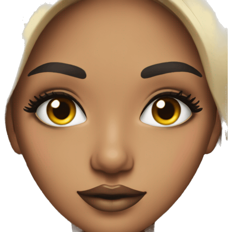 Girl with makeup and long eyelashes  emoji