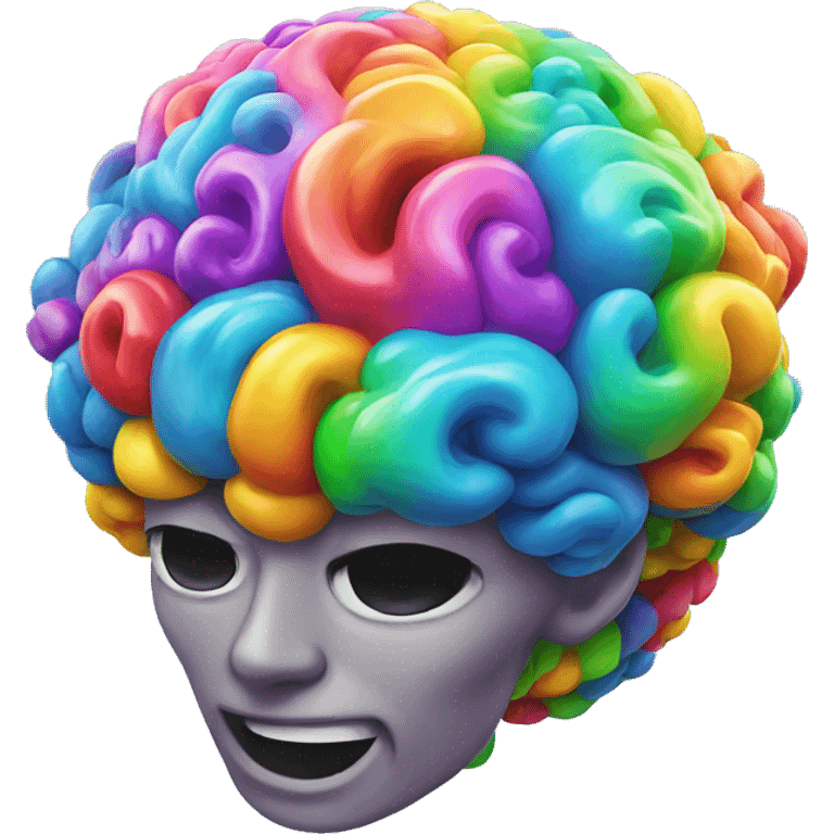 Exploding rainbow brain splash emoji