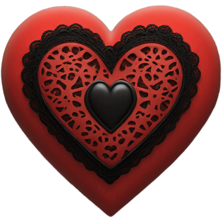 red heart with black lace emoji