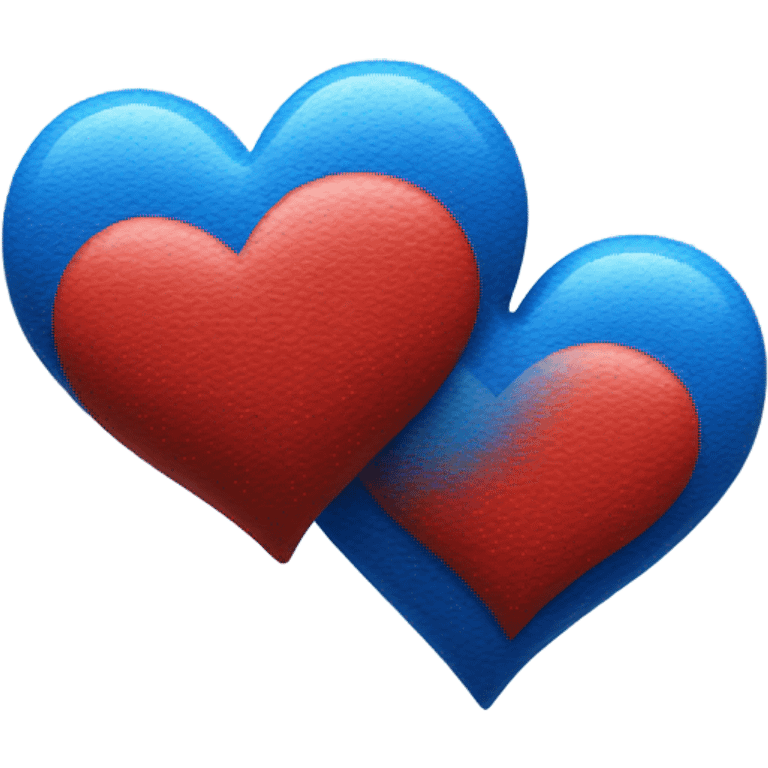 red and blue hearts emoji