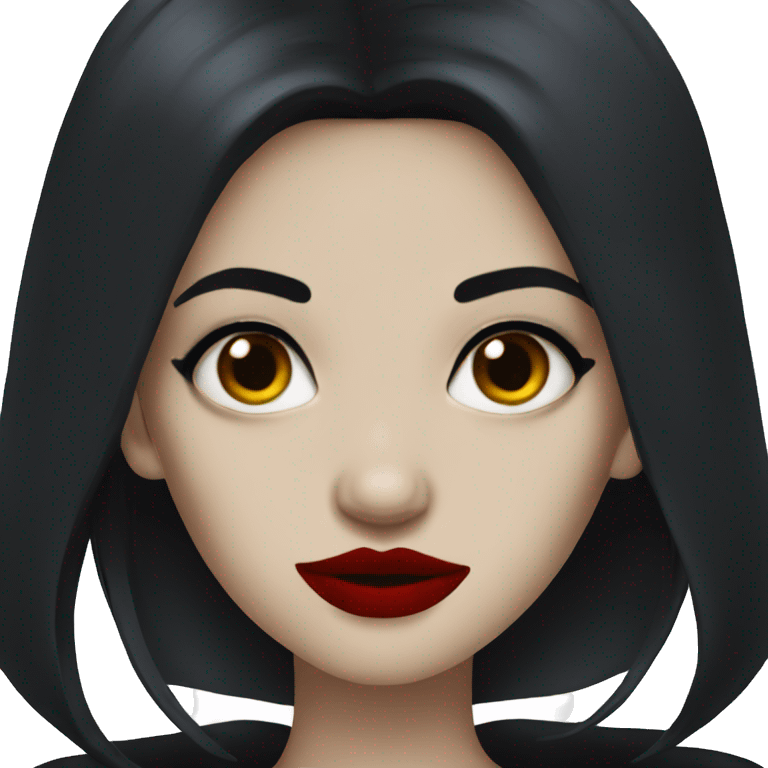 vampire girl red lips black hair emoji