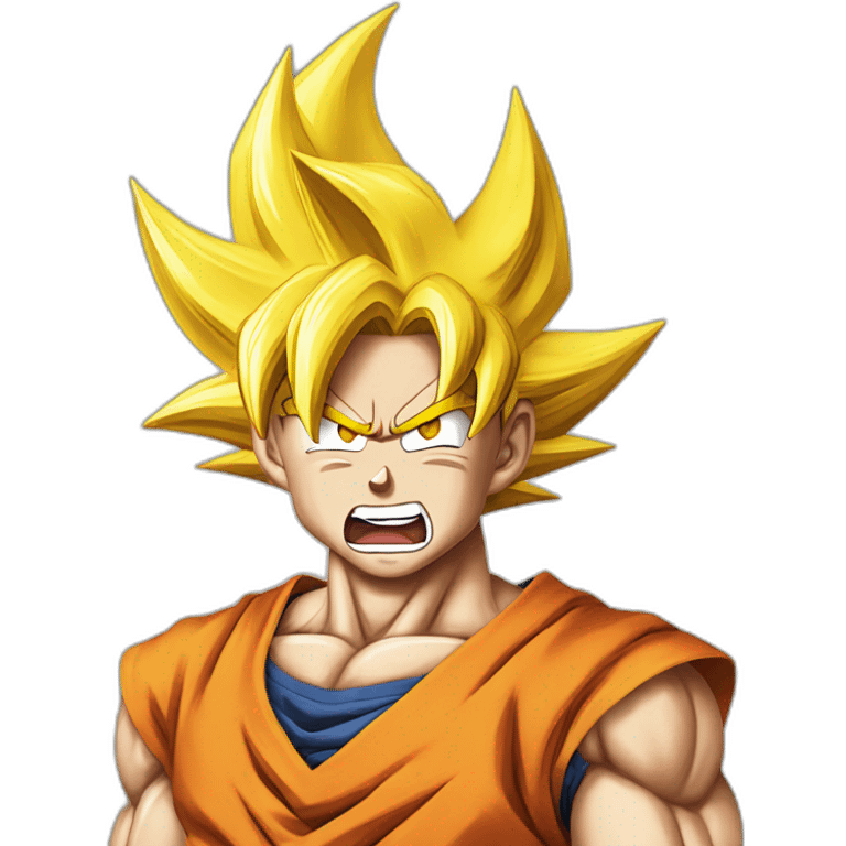 goku super saiyan with mouth open emoji