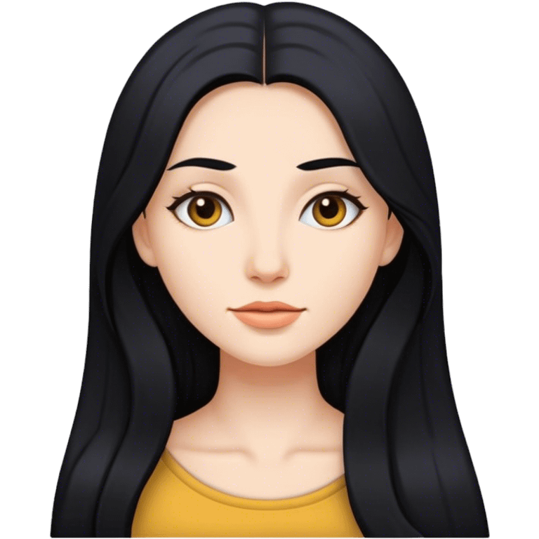 Woman with long black hair emoji