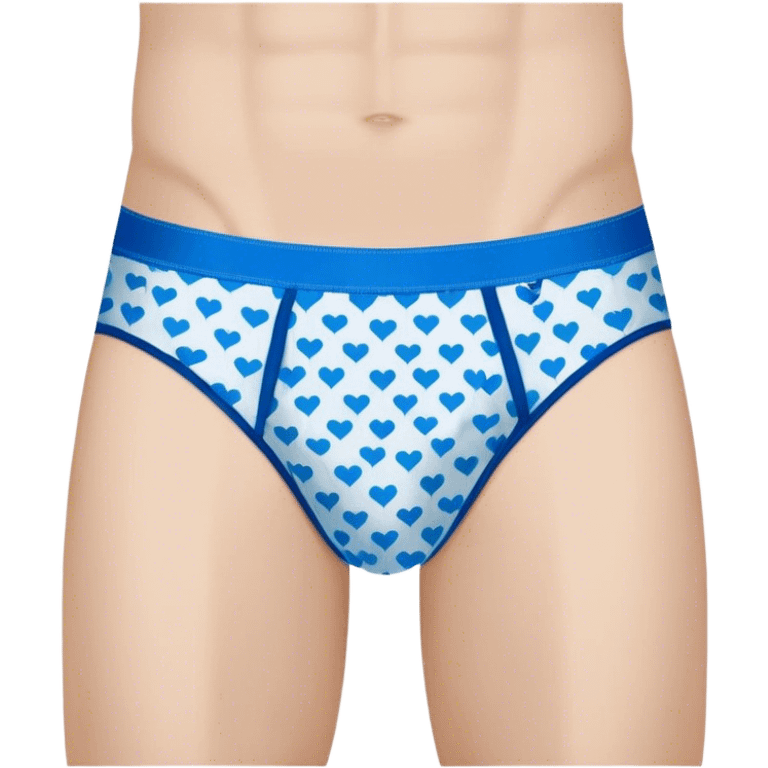 Blue heart patterned men’s briefs  emoji