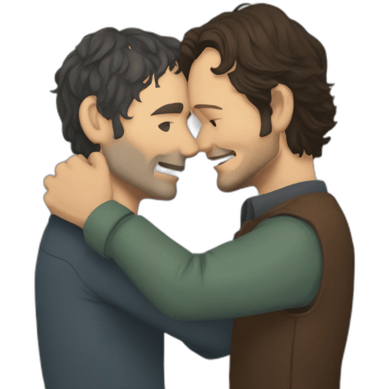 Hannibal Lecter and Will Graham hug emoji