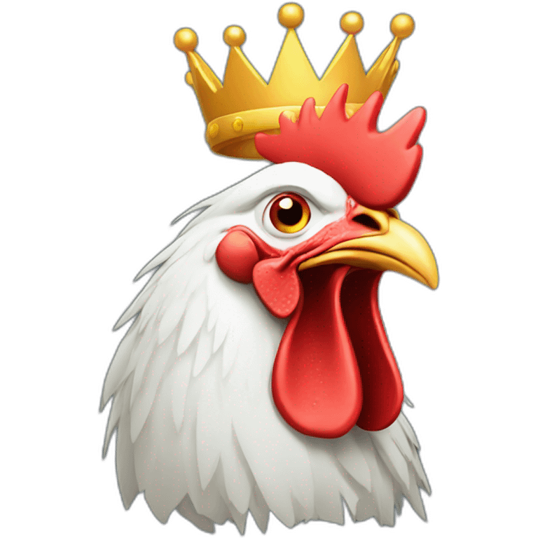 angry rooster having a crown on his head emoji