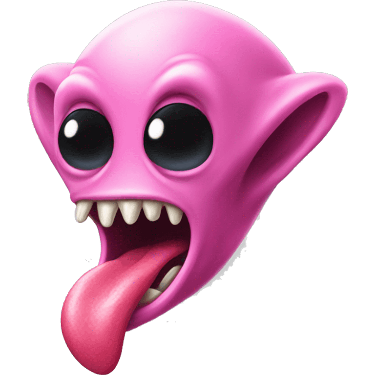 Pink alien tongue out emoji  emoji