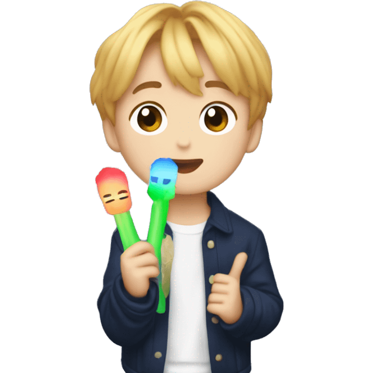 haechan nct dream holding nct lighstick emoji