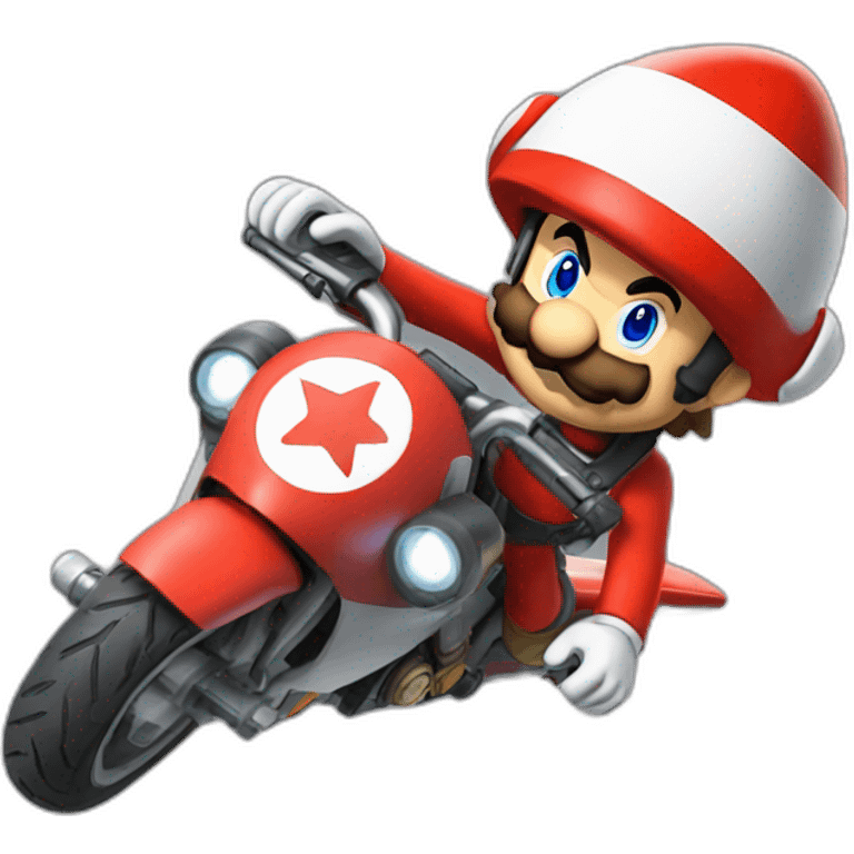 Mario on a rocket moto emoji