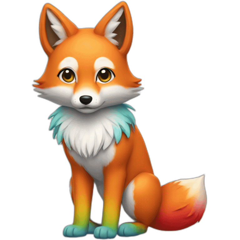 Rainbow Fox Full Body emoji