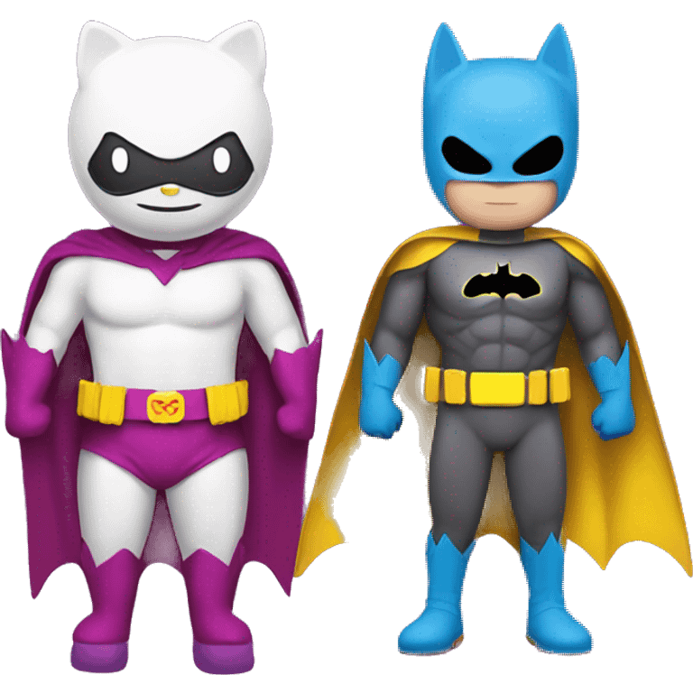 Hello kitty and bat man emoji