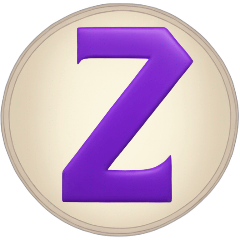 Purple z letter as a currency symbol emoji