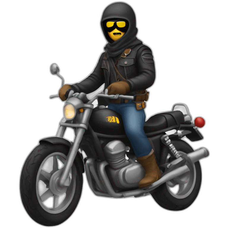 Bandit sur une moto emoji