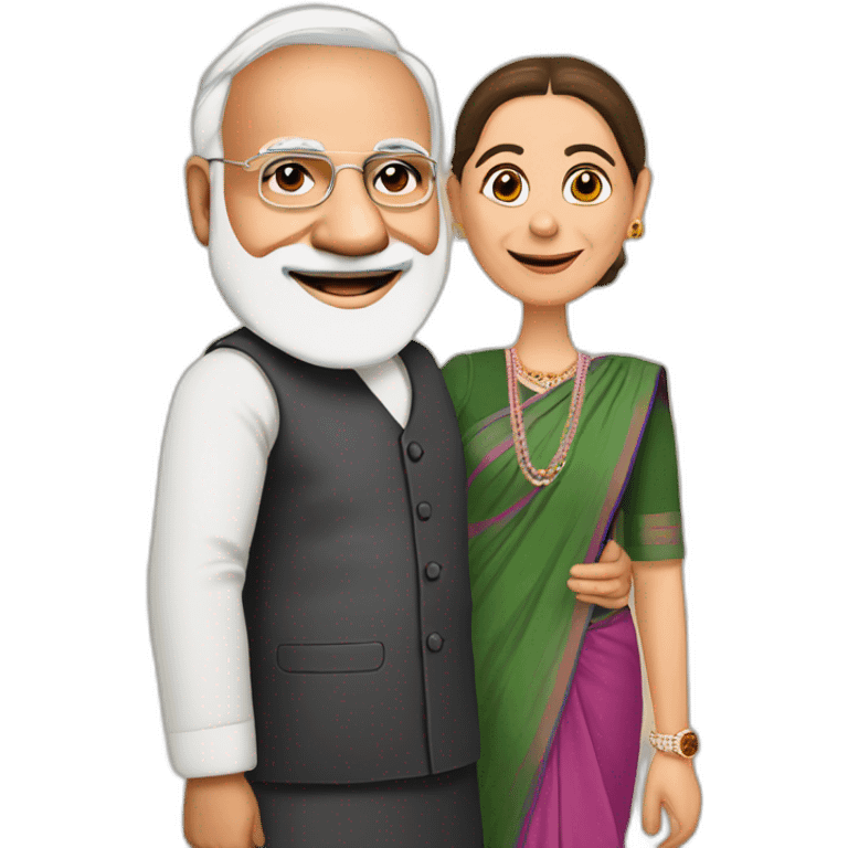 Narendra Modi and Sonia Gandhi emoji