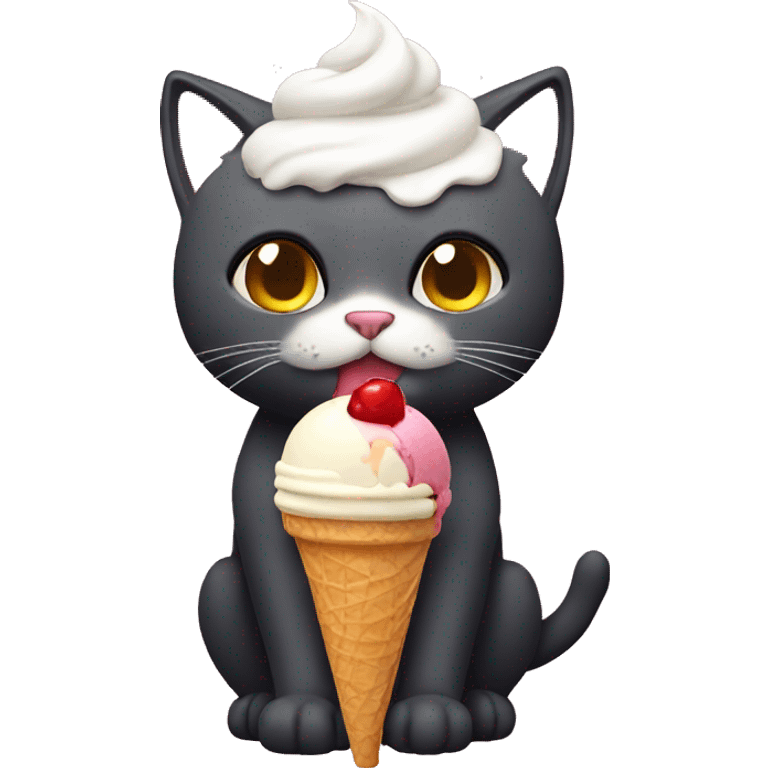 Cat with an ice cream  emoji