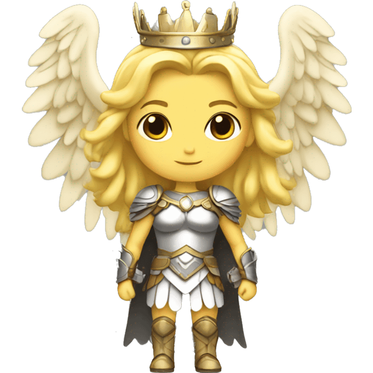 Blond Valkyrie full body with crown with wings emoji