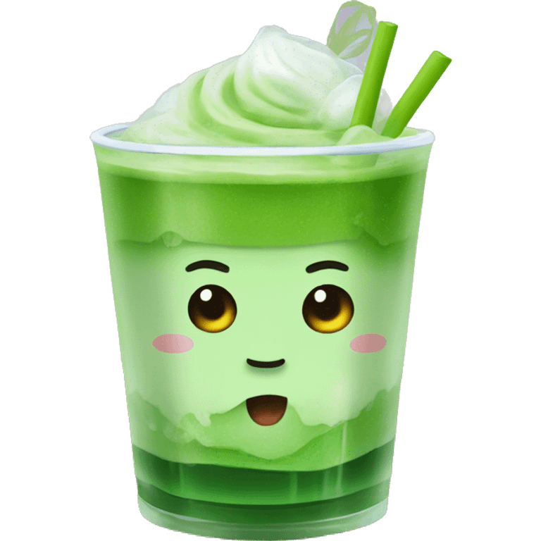 Matcha ice drink emoji