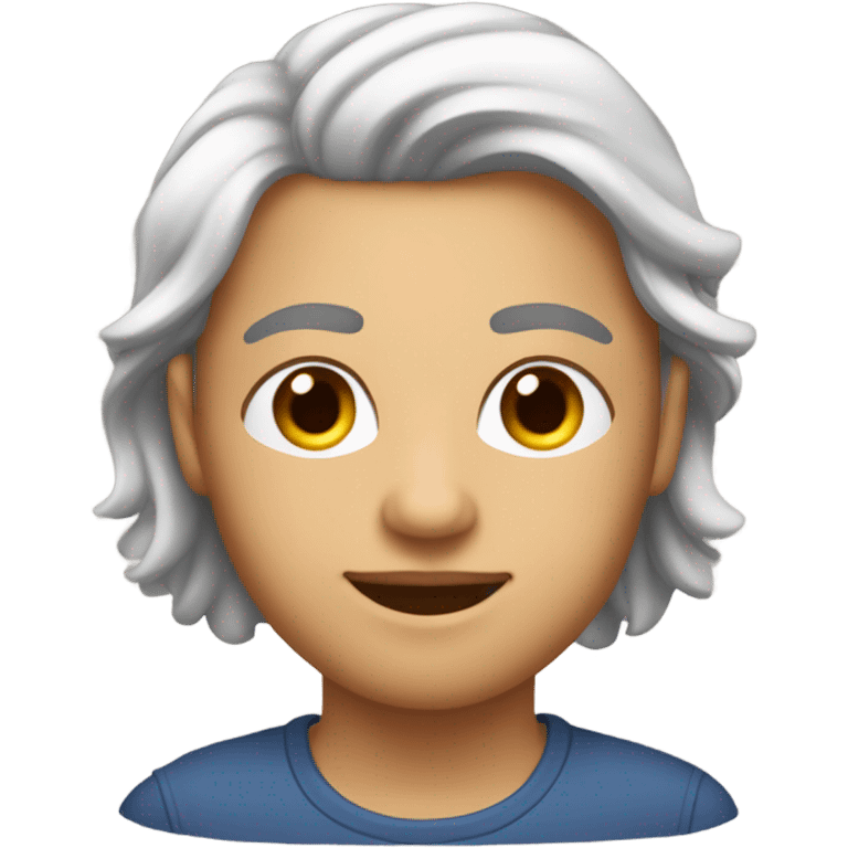 Quiero crear mi emoji personalizado, soy blanca, cabello castaño con reflejos, cejas un poco arqueadas, labios un poco delgado emoji