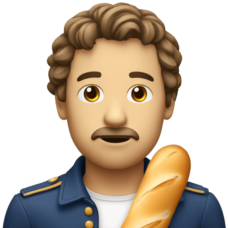 Sad french face holding baguette emoji