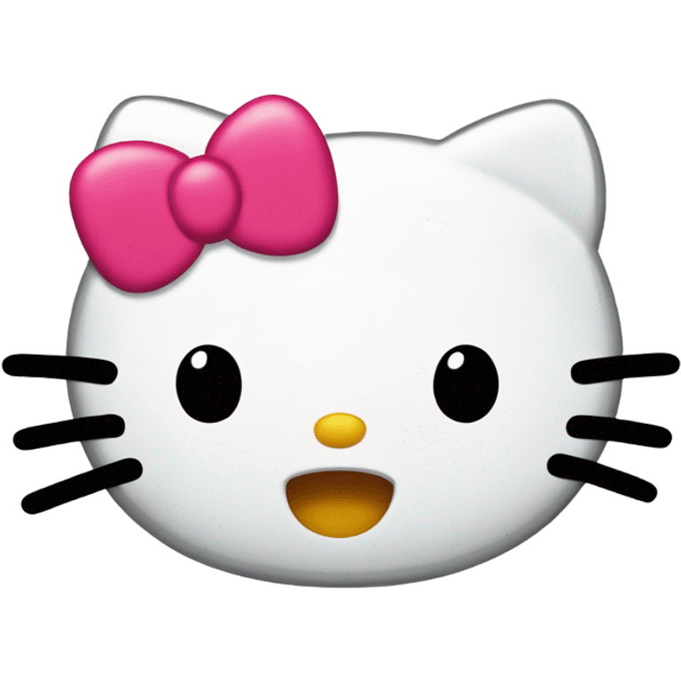 Hello kitty head with black dot eyes and no mouth emoji