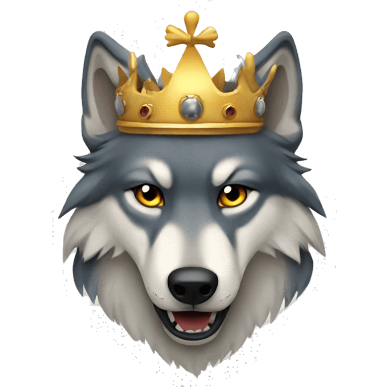 Wolf with crown emoji