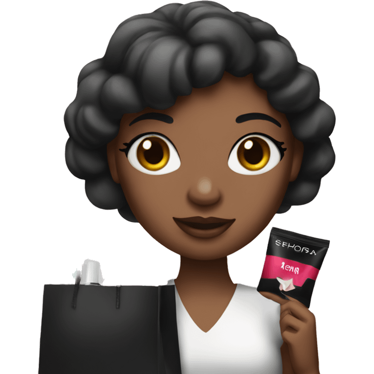 A girl holding a Sephora bag emoji