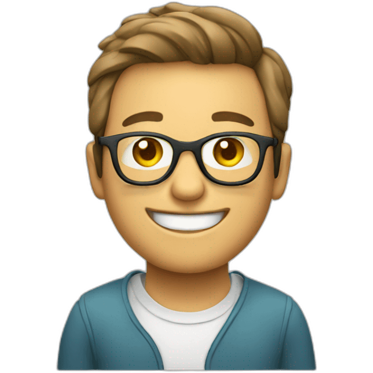 happy programer with glasses emoji