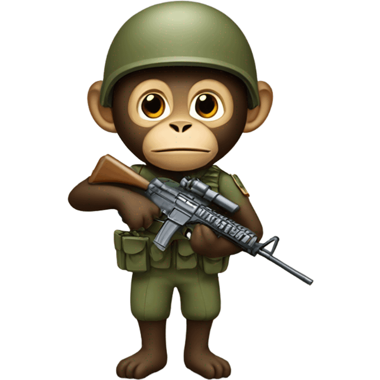 Monkey as a soldier emoji