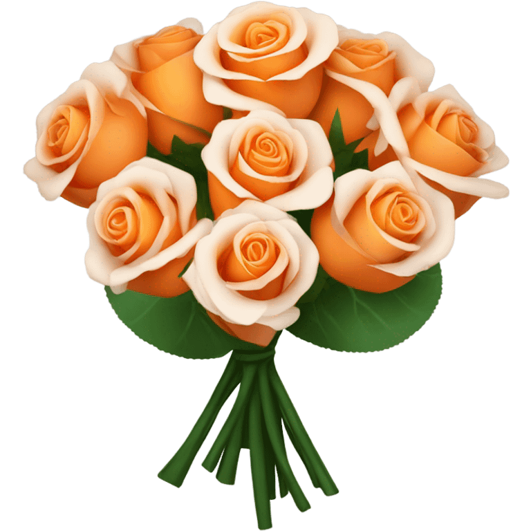 orange light shades  Rose bouquet with white wrap paper  emoji