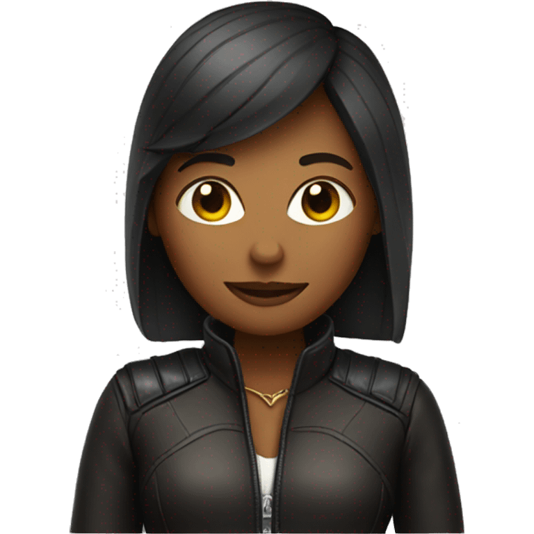 Woman wearing leather  emoji