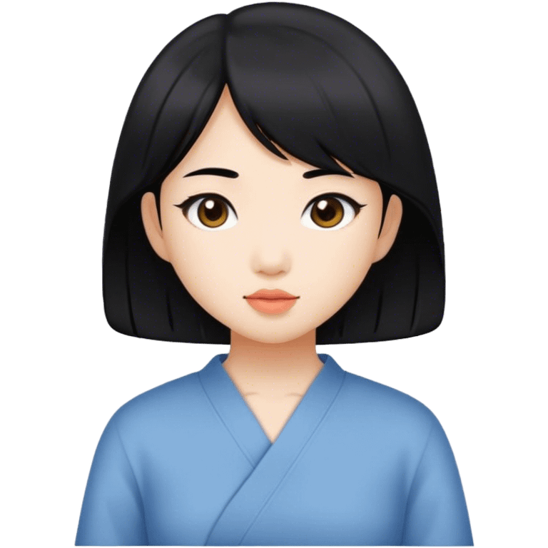 asian girl with medium hair emoji