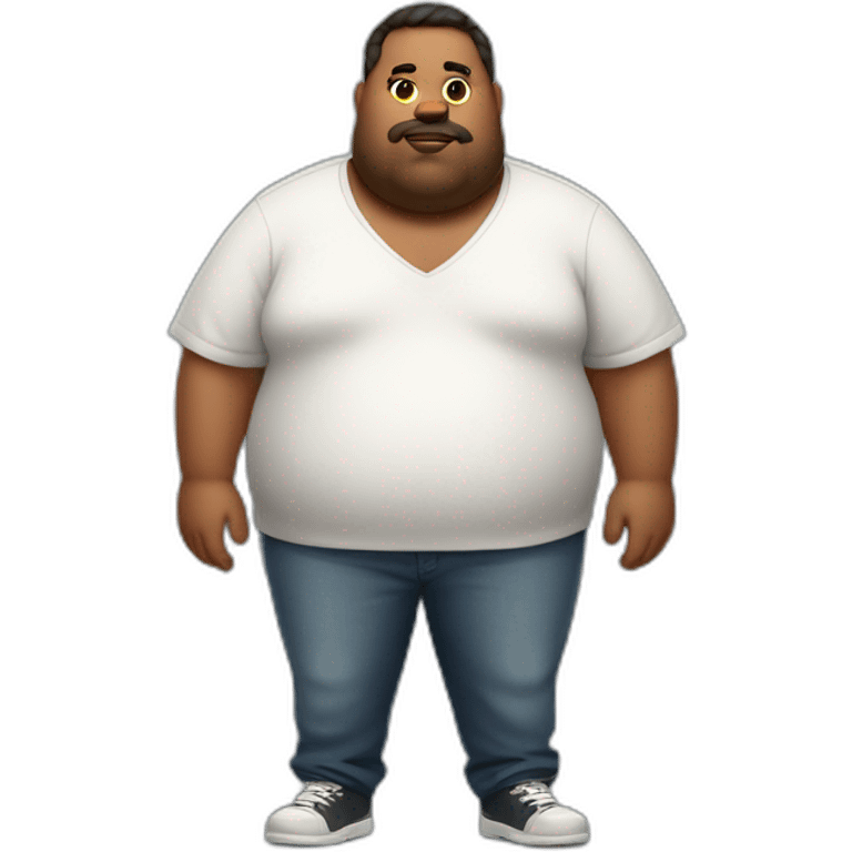 fat guy with modern clothes emoji