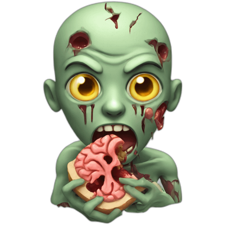 Zombie eating a brain emoji