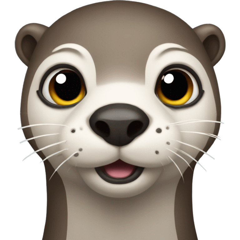 An otter with punk big eyes emoji