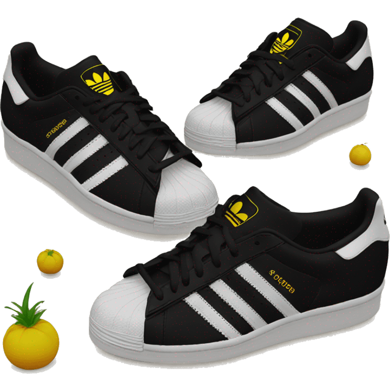 adidas superstars black  emoji