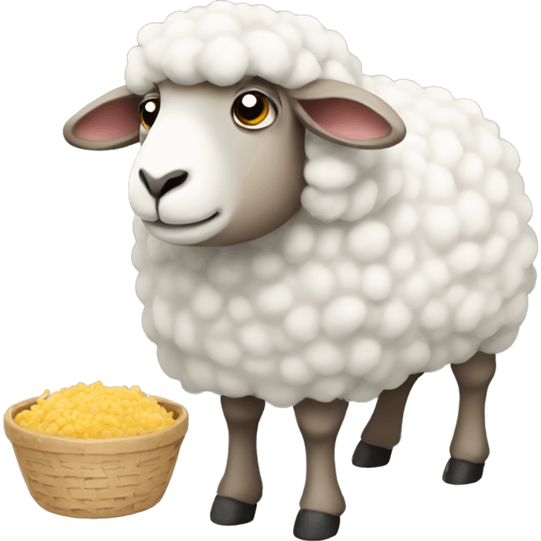 Sheep with food emoji