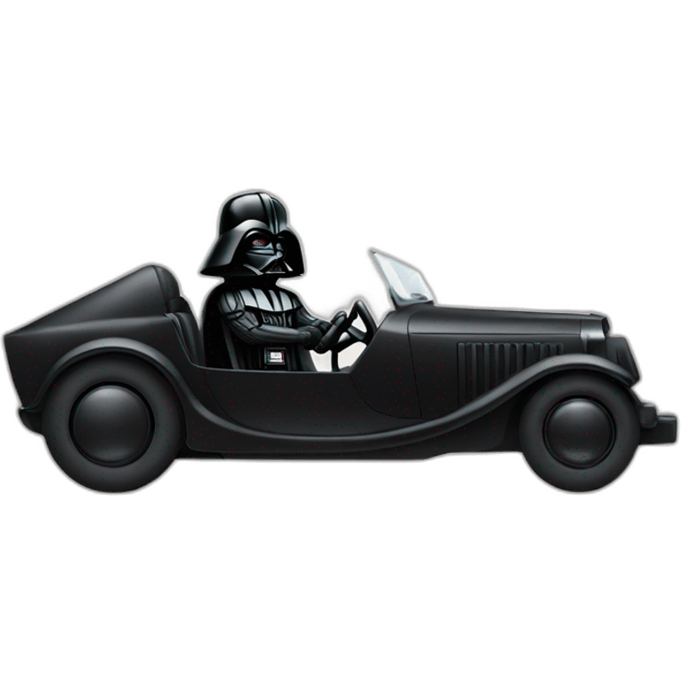 Dark vader driving a car with gun emoji