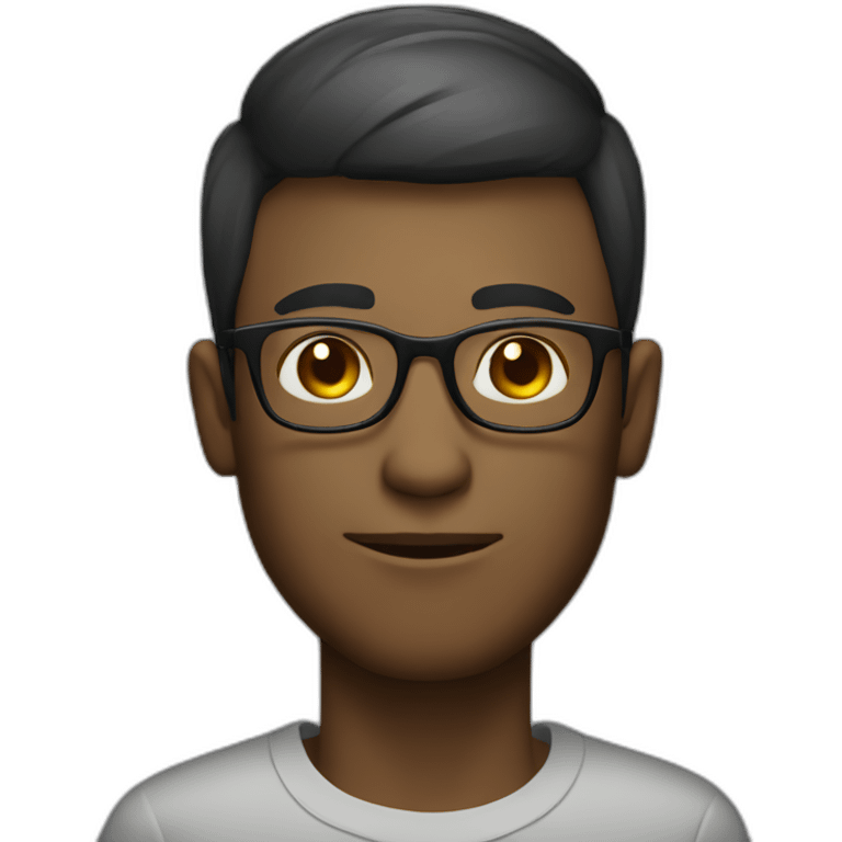 skinny web designer guy with short hair and glasses emoji