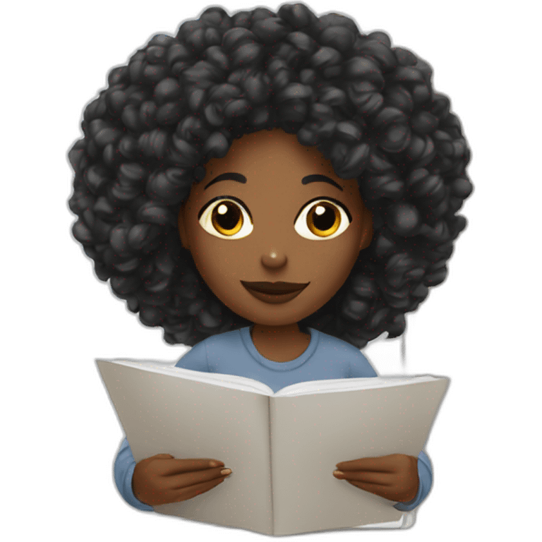 black woman journaling emoji