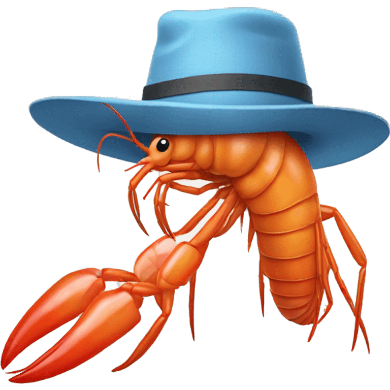 prawn wearing a hat emoji