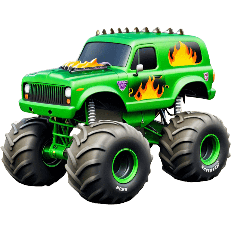 Grave Digger - Monster Jam (Model Year: 2022) (Iconic colour: Green with flames) emoji