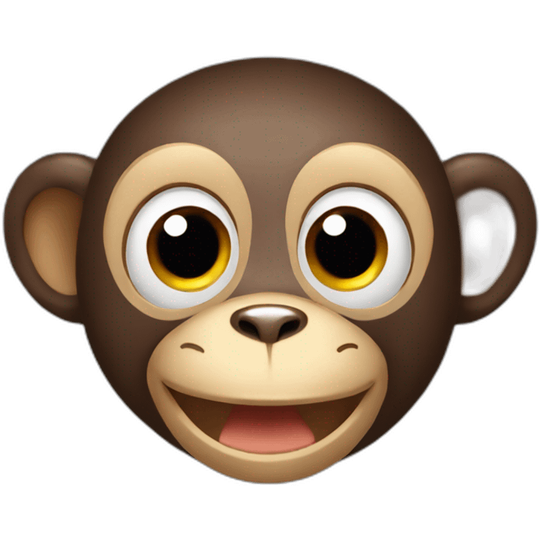 happy monkey with big eyes emoji