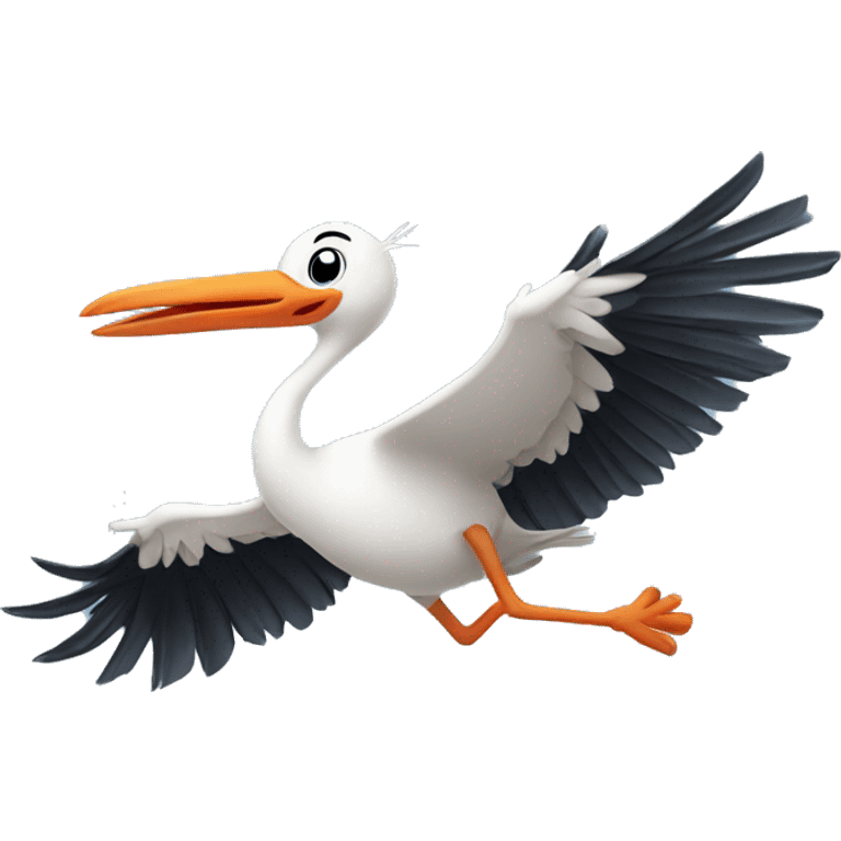 stork flying with baby boy emoji