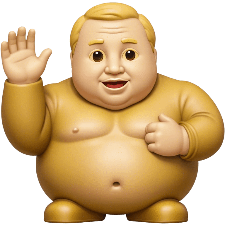 Cinematic Realistic Botero Sculpture Pop Culture Emoji, featuring an exaggerated, whimsical portrayal inspired by the famed sculptor rendered with dynamic textures and vibrant, artistic lighting. emoji