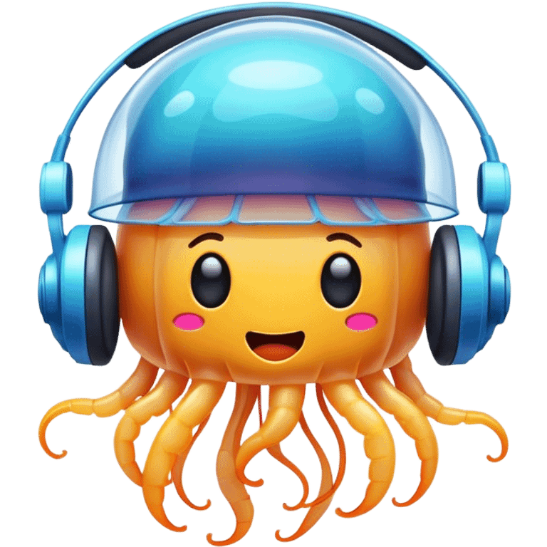 jellyfish listening to music  emoji